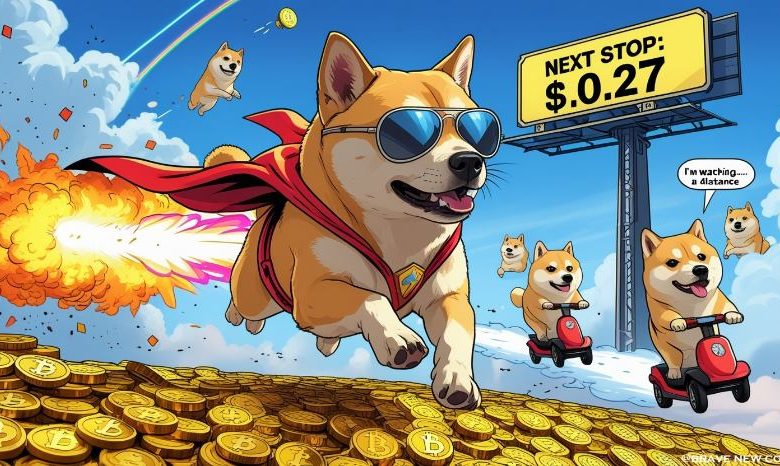 Prévision de Prix de Dogecoin (DOGE) : DOGE Monte de 13% lors du Rallye des Memes, vise une Percée à 0,27 $