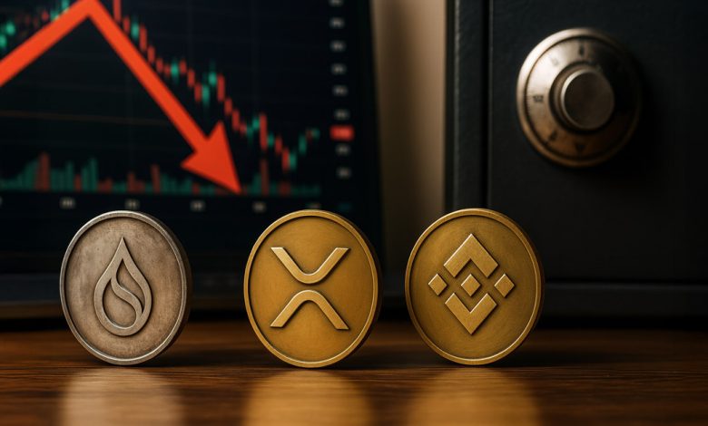 La chute des actions d'Amber International de 6,7 % après l'ajout de Sui, XRP, BNB à la réserve de 100 millions de dollars.